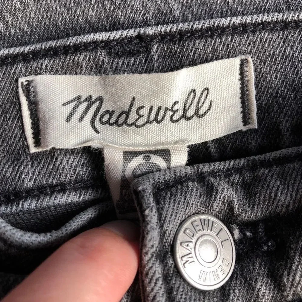 Madewell The Perfect Vintage Jean Gray Cosner Wash Knee-Rip Edition Size 24